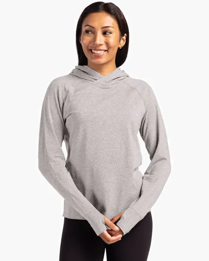 Adapt Recycled Soft Knit Stretch Women's Hooded Pullover — view 3