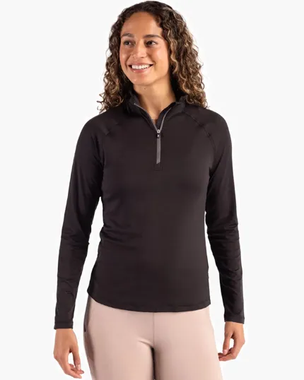 Coastline Recycled Double Peached Women's Quarter Zip Pullover — view 2