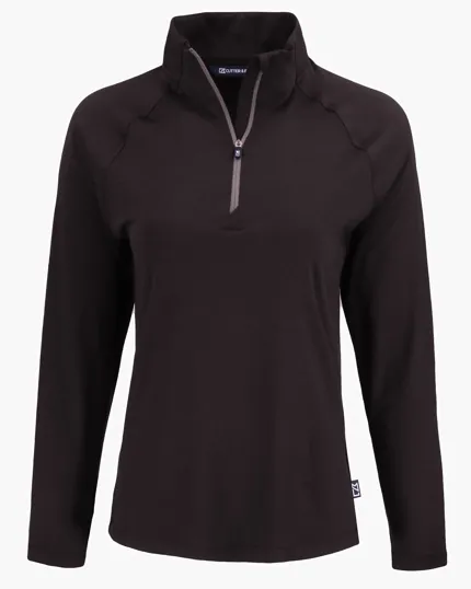 Coastline Recycled Double Peached Women's Quarter Zip Pullover — view 13