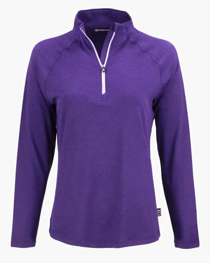 Coastline Recycled Double Peached Women's Quarter Zip Pullover — view 16