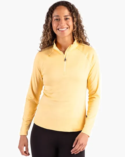 Coastline Recycled Double Peached Women's Quarter Zip Pullover — view 6