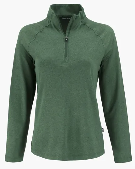Coastline Recycled Double Peached Women's Quarter Zip Pullover — view 18