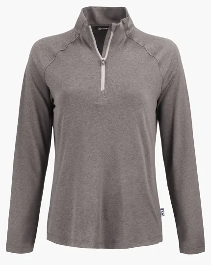 Coastline Recycled Double Peached Women's Quarter Zip Pullover — view 19