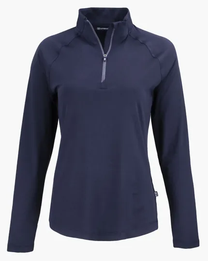 Coastline Recycled Double Peached Women's Quarter Zip Pullover — view 20