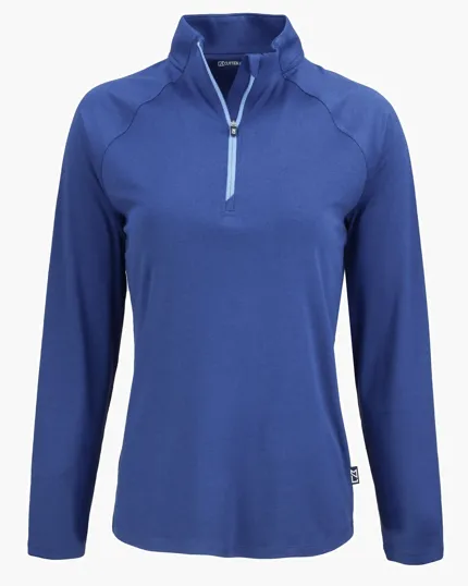 Coastline Recycled Double Peached Women's Quarter Zip Pullover — view 21