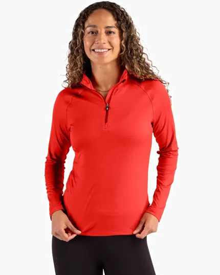 Coastline Recycled Double Peached Women's Quarter Zip Pullover — view 11
