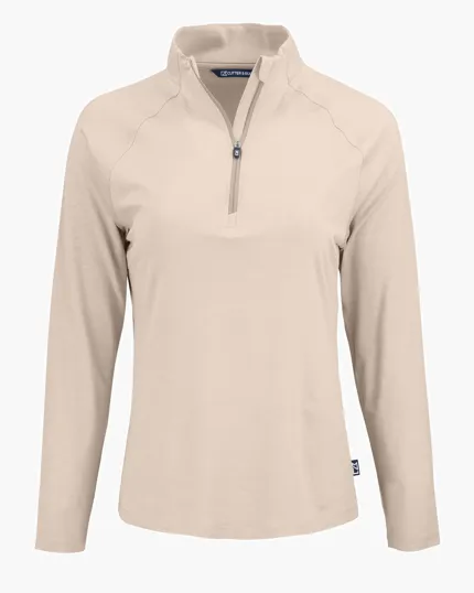 Coastline Recycled Double Peached Women's Quarter Zip Pullover — view 33