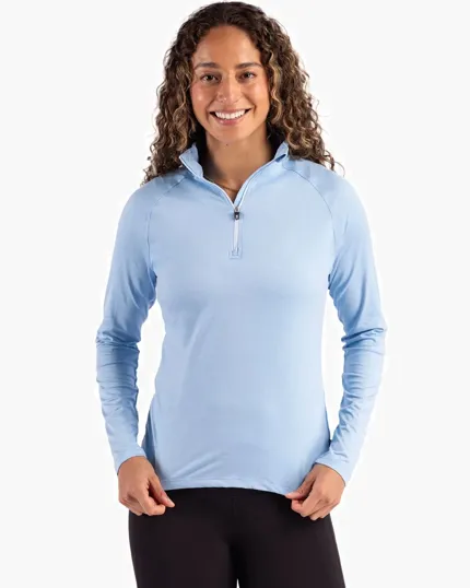 Coastline Recycled Double Peached Women's Quarter Zip Pullover — view 35