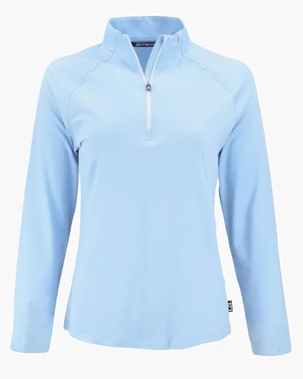 Coastline Recycled Double Peached Women's Quarter Zip Pullover — view 36