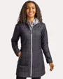 Rainier Recycled Insulated Puffer Women's Full Zip Hooded Long Coat — view 2