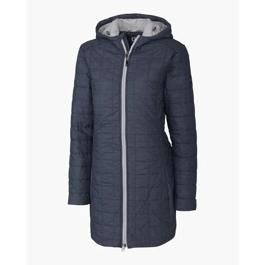 Rainier Recycled Insulated Puffer Women's Full Zip Hooded Long Coat — view 4