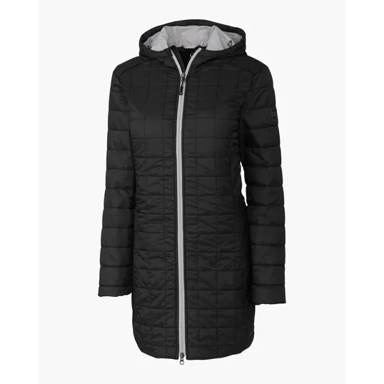 Rainier Recycled Insulated Puffer Women's Full Zip Hooded Long Coat — view 5