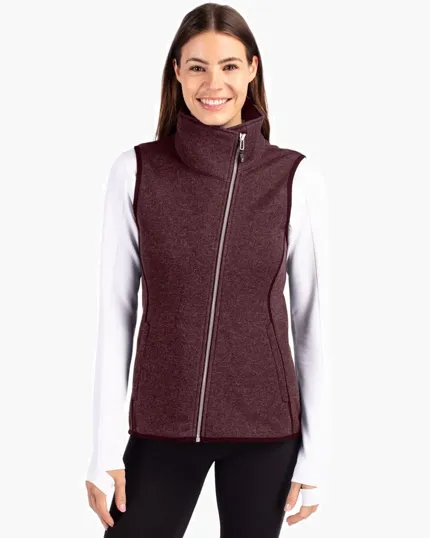 Mainsail Sweater-Knit Women's Full Zip Asymmetrical Vest — view 2