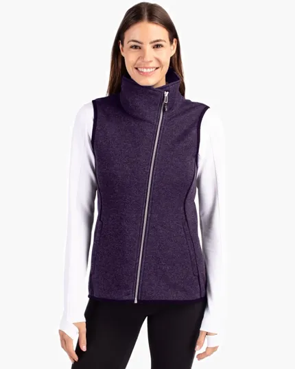 Mainsail Sweater-Knit Women's Full Zip Asymmetrical Vest — view 4