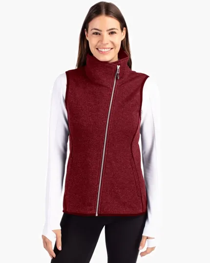 Mainsail Sweater-Knit Women's Full Zip Asymmetrical Vest — view 5