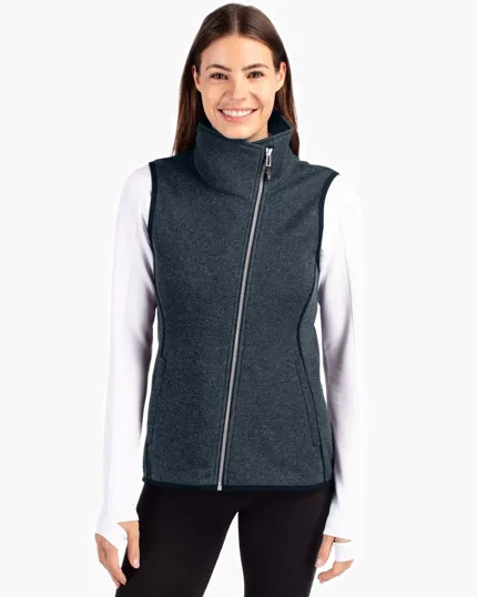 Mainsail Sweater-Knit Women's Full Zip Asymmetrical Vest — view 7