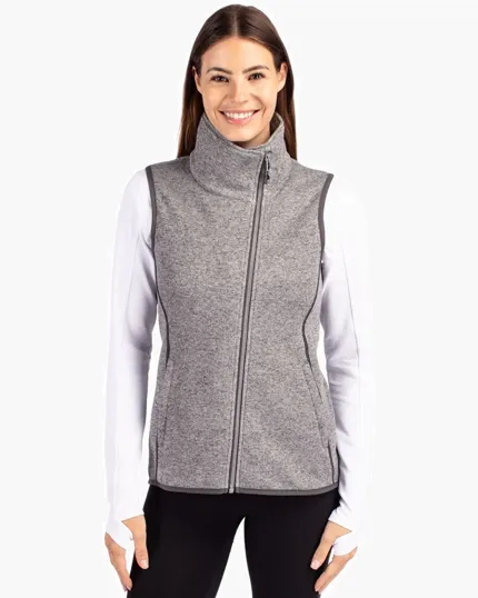 Mainsail Sweater-Knit Women's Full Zip Asymmetrical Vest — view 8