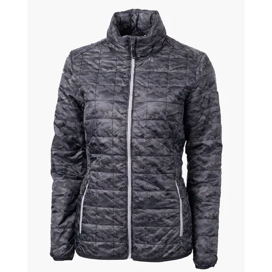 Rainier Recycled Insulated Printed Puffer Full Zip Jacket — view 3