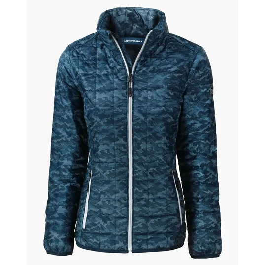 Rainier Recycled Insulated Printed Puffer Full Zip Jacket — view 4