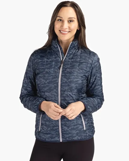 Rainier Recycled Insulated Printed Puffer Full Zip Jacket — view 2