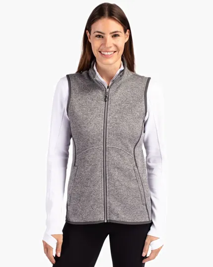 Mainsail Sweater-Knit Women's Full Zip Vest — view 3