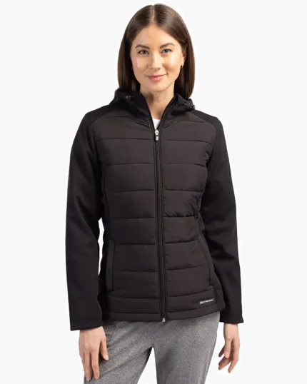 Evoke Recycled Honeycomb Fleece Womens Hybrid Full Zip Jacket