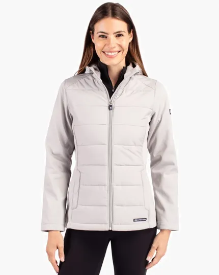 Evoke Recycled Honeycomb Fleece Womens Hybrid Full Zip Jacket — view 2