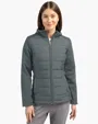 Evoke Recycled Honeycomb Fleece Womens Hybrid Full Zip Jacket — view 3