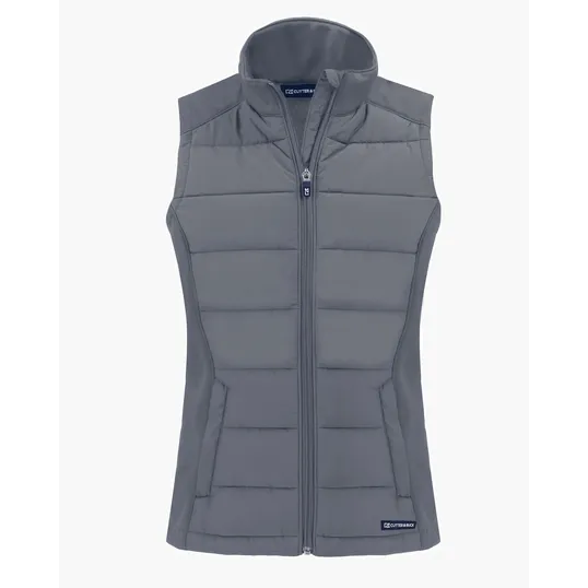 Evoke Recycled Honeycomb Fleece Women's Hybrid Full Zip Vest — view 8