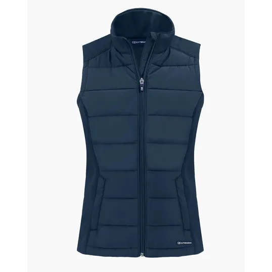 Evoke Recycled Honeycomb Fleece Women's Hybrid Full Zip Vest — view 9