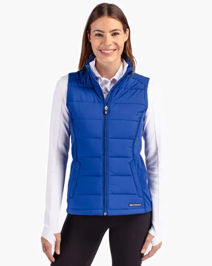 Evoke Recycled Honeycomb Fleece Women's Hybrid Full Zip Vest — view 5