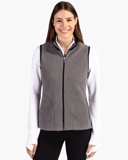 Cascade Epic Comfort Recycled Sherpa Fleece Women's Full Zip Vest — view 2