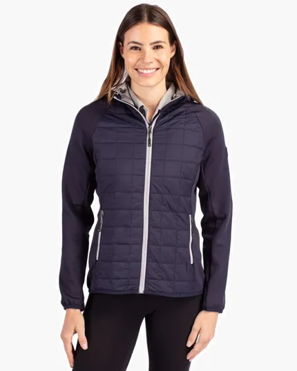 Rainier Recycled Insulated Hybrid Puffer Women's Full Zip Jacket — view 2