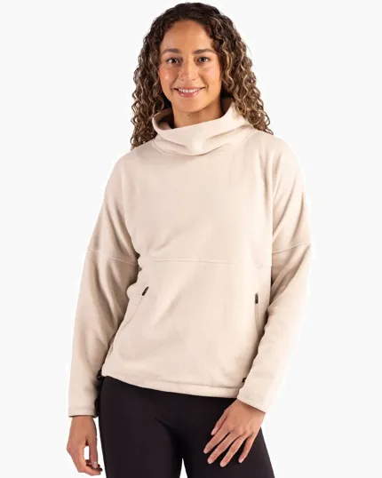 Women's Recycled Fleece Funnel Neck Pullover Jacket — view 2