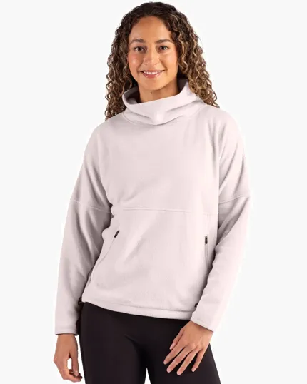 Women's Recycled Fleece Funnel Neck Pullover Jacket — view 4