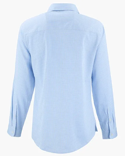 Skyline Recycled Gingham Women's Long Sleeve Spread Collar Dress Shirt — view 20