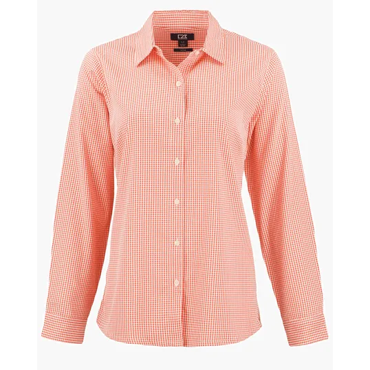 Skyline Recycled Gingham Women's Long Sleeve Spread Collar Dress Shirt — view 14