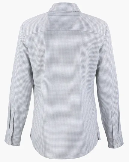 Skyline Recycled Gingham Women's Long Sleeve Spread Collar Dress Shirt — view 23