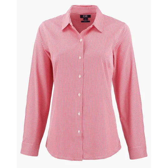 Skyline Recycled Gingham Women's Long Sleeve Spread Collar Dress Shirt — view 18