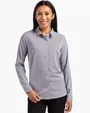 Skyline Recycled Gingham Women's Long Sleeve Spread Collar Dress Shirt