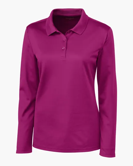 Clique Spin Solution-Dyed Performance Pique Women's Long Sleeve Polo — view 5