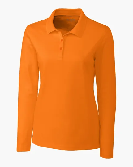 Clique Spin Solution-Dyed Performance Pique Women's Long Sleeve Polo — view 6