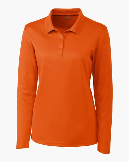 Clique Spin Solution-Dyed Performance Pique Women's Long Sleeve Polo — view 9