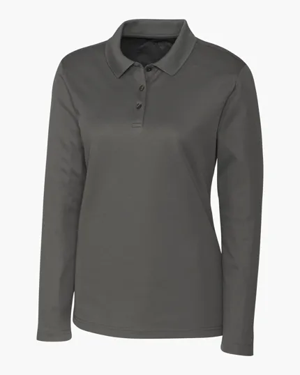 Clique Spin Solution-Dyed Performance Pique Women's Long Sleeve Polo — view 10
