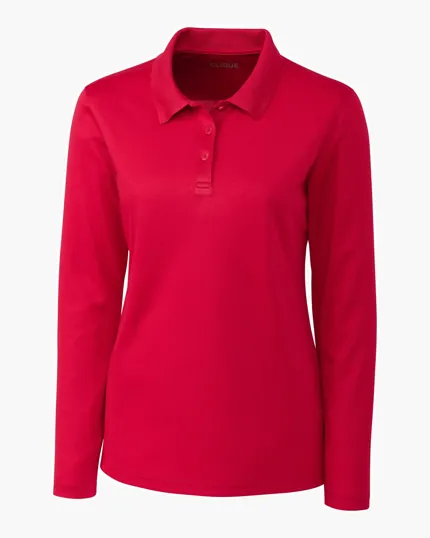 Clique Spin Solution-Dyed Performance Pique Women's Long Sleeve Polo — view 11