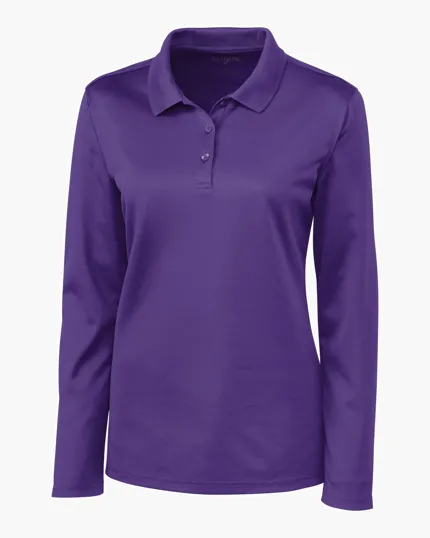 Clique Spin Solution-Dyed Performance Pique Women's Long Sleeve Polo — view 12