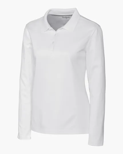Clique Spin Solution-Dyed Performance Pique Women's Long Sleeve Polo — view 15