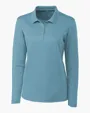 Clique Spin Solution-Dyed Performance Pique Women's Long Sleeve Polo — view 3