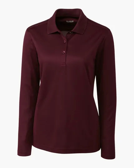 Clique Ice Pique Tech Women's Long Sleeve Polo — view 3