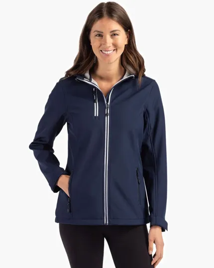 Clique Telemark Recycled Stretch Softshell Womens Full Zip Hooded Jacket — view 2